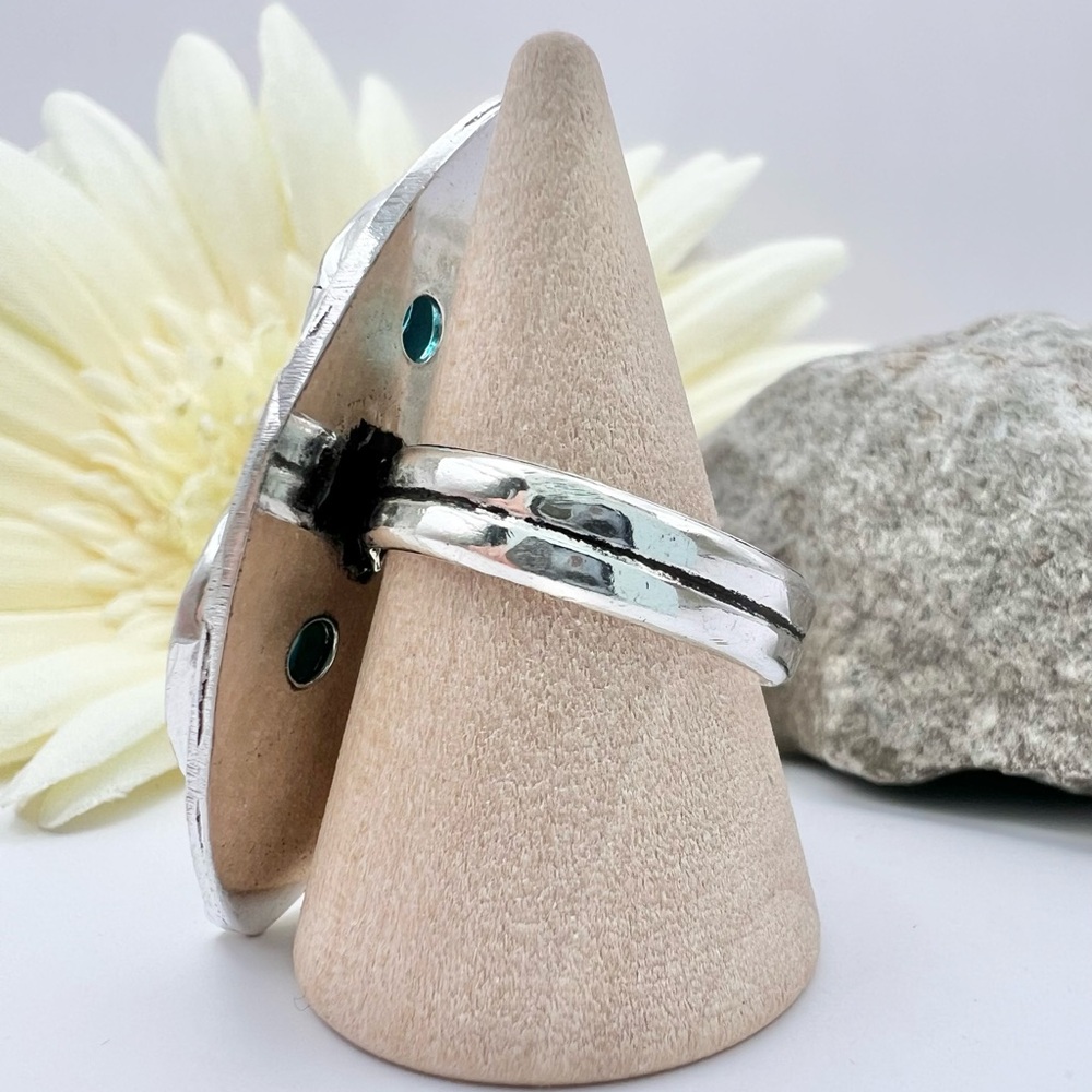 BLUE CHALCEDONY/TOPAZ RING - Picture 5 of 8